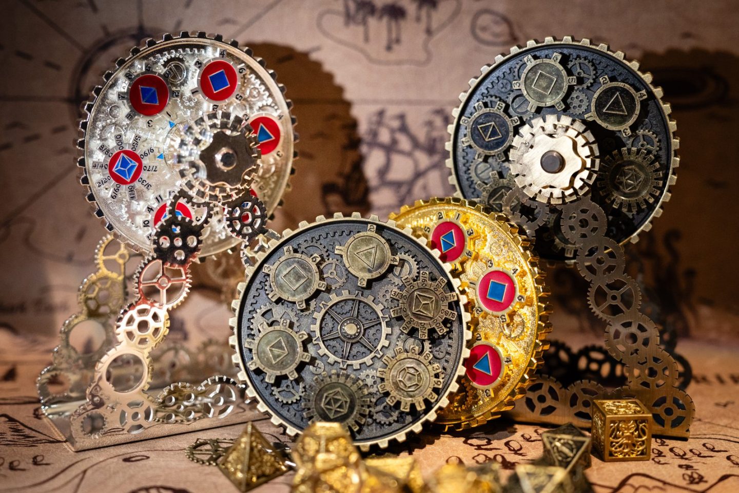 (3 Winners!!) Chrono Gear Dice Wheel: Solid Metal 6-in-1 RPG Dice Giveaway!